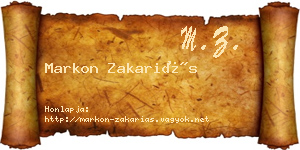 Markon Zakariás névjegykártya